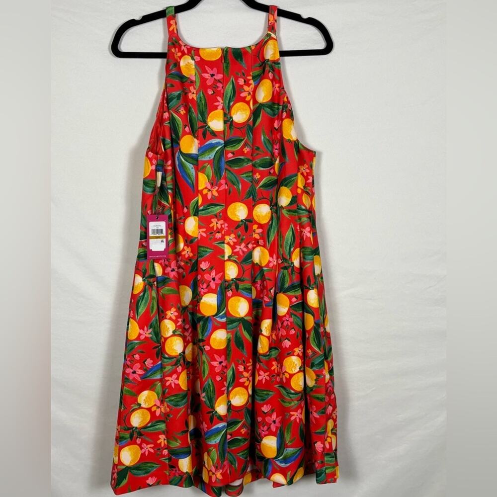 Vince Camuto A-Line Dress Floral Fruit Red Yellow PLUS 16W NWT - Picture 7 of 12